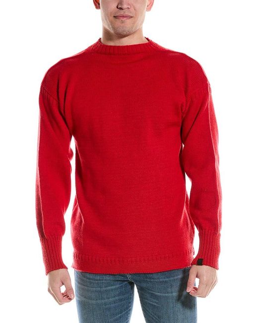Rag & Bone Red The Guernsey Wool Mock Neck Sweater for men