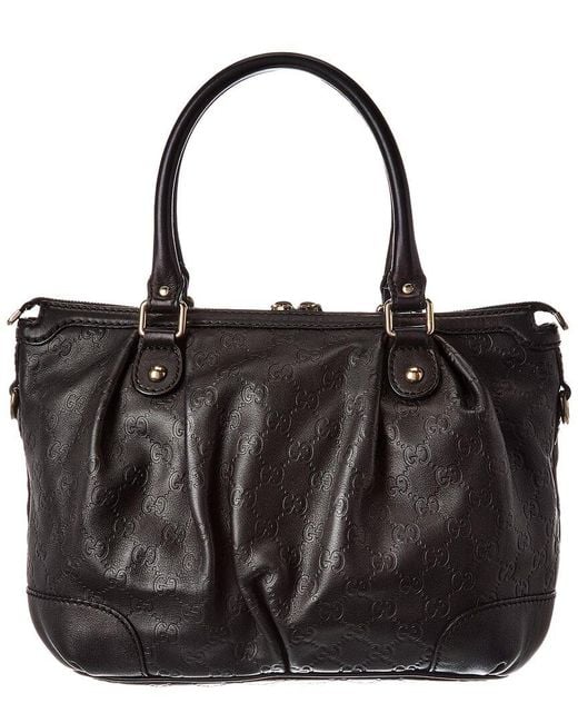 Gucci Black Lambskin Leather Sukey GG Tote (authentic Pre-loved)