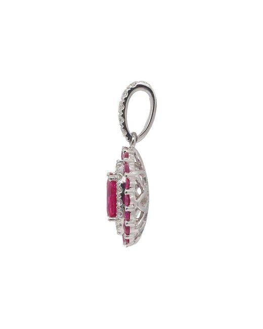 Gregg Ruth Pink 14K 0.97 Ct. Tw. Diamond & Ruby Pendant