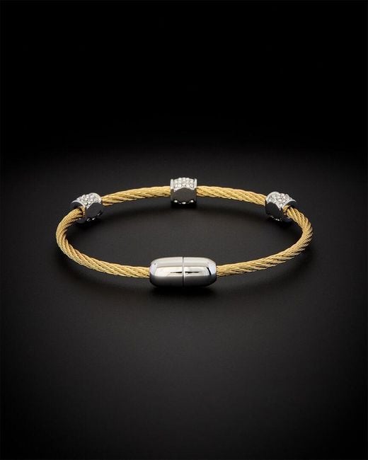 Juvell Black 18k Plated Cz Twisted Mesh Bangle Bracelet