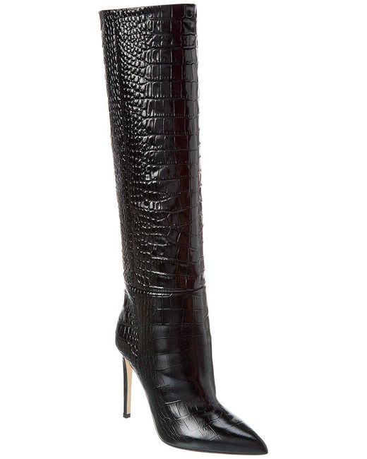 Paris Texas Black Stiletto Leather Tall Boot