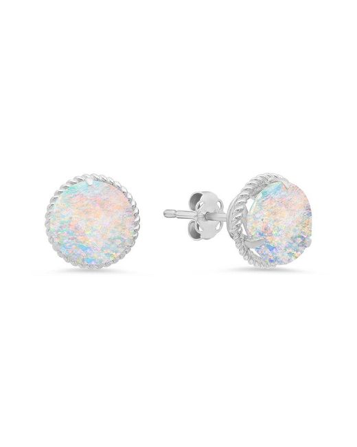 MaxColor Multicolor 14k 1.30 Ct. Tw. Lab-grown Opal Halo Studs