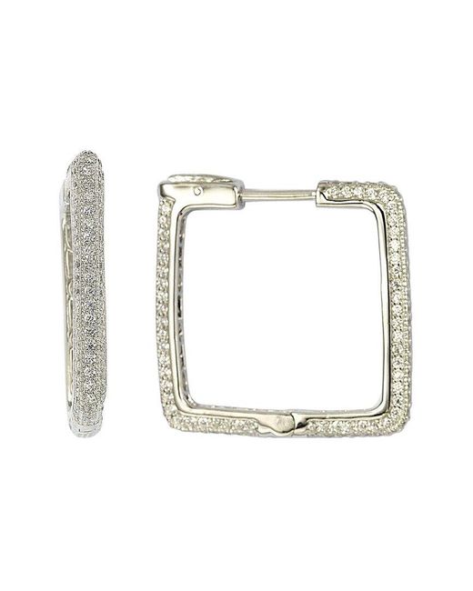 Suzy Levian CZ Jewelry White Suzy Levian Silver Cz Hoops