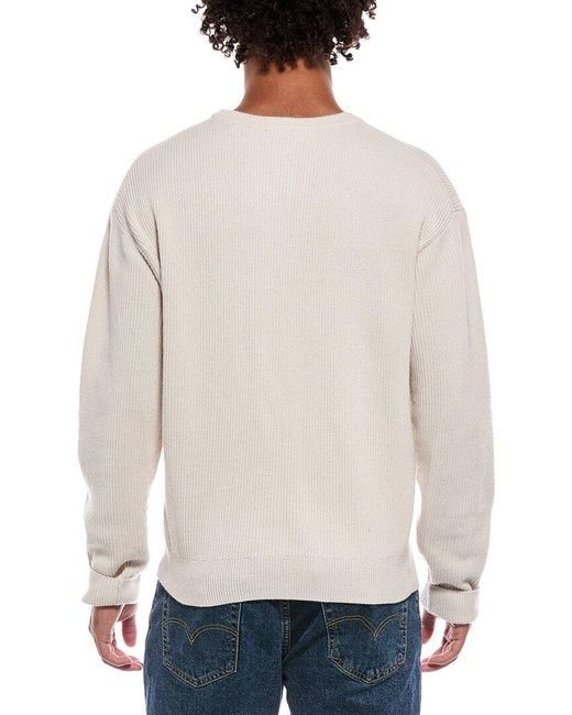 FRAME White Frame Ribbed Wool & Silk-blend Crewneck Sweater for men
