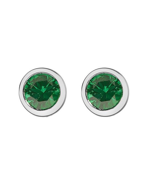 Haus of Brilliance Green Colorful Gemstones 1.60 Ct. Tw. Lab-Grown Emerald Stud Earrings