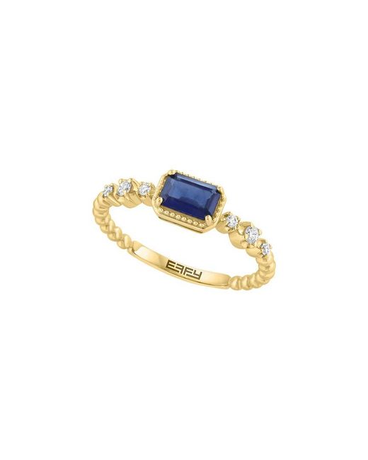 Effy Fine Jewelry White 14K 0.67 Ct. Tw. Diamond & Sapphire Ring