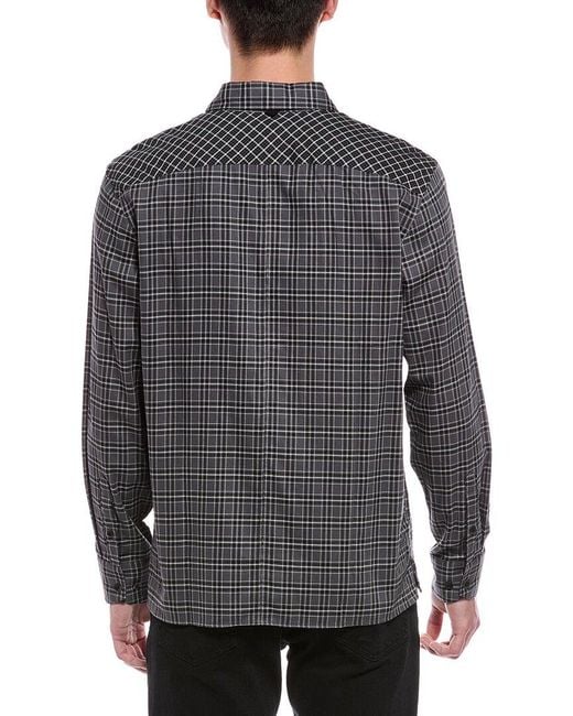 Rag & Bone Gray Dalton Flannel Patchwork Shirt for men