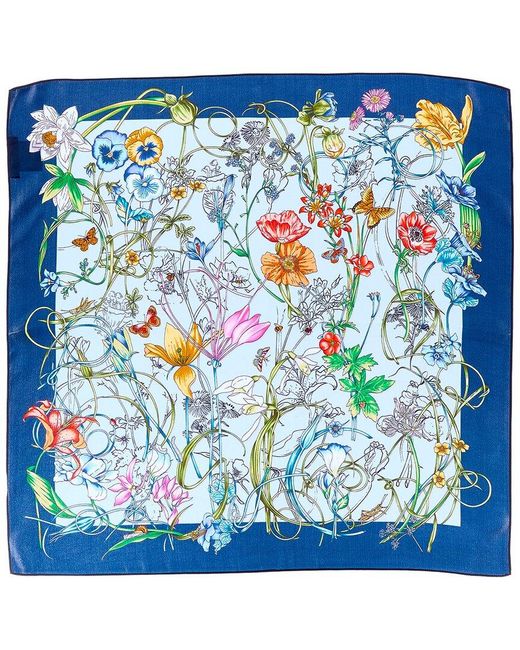 La Fiorentina Blue Silk Scarf