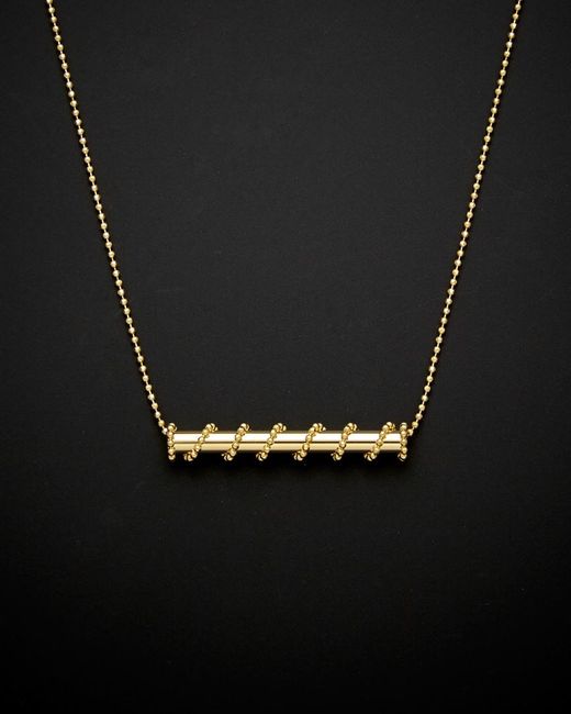 Italian Gold Black 14k Horizontal Tube Necklace