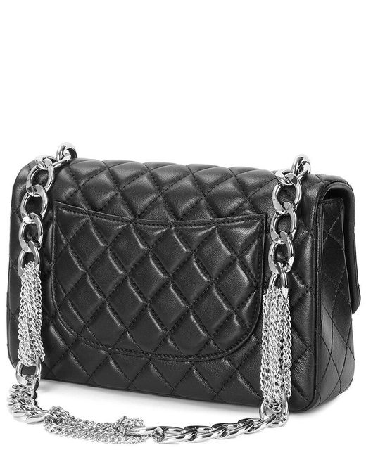Tiffany & Fred Paris Black Tiffany & Fred Elegant Quilted Leather Chain Shoulder Bag