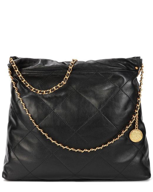 Tiffany & Fred Paris Black Quilted Leather Tote