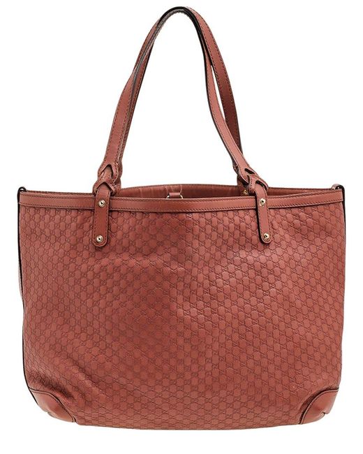 Gucci Red Leather Rust Bree Tote (Authentic Pre-Owned)