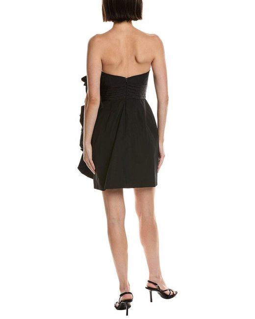 Marchesa Black Sleeveless Taffeta Mini Dress