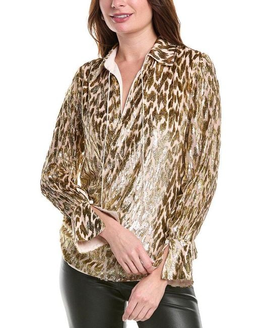 Jonathan Simkhai Natural Luella Silk-Blend Top