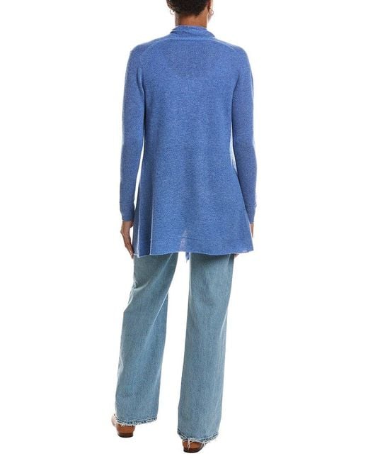 InCashmere Blue Open Front Cashmere Cardigan