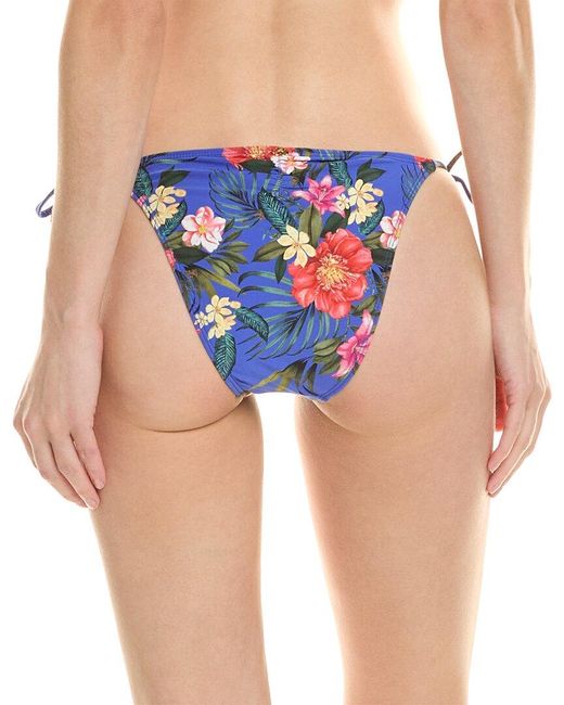 PQ Swim Blue Embroidered Tie Teeny Bikini Bottom