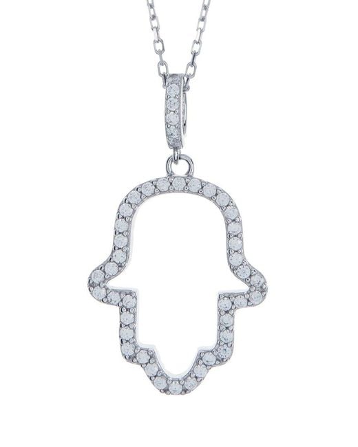 Suzy Levian CZ Jewelry Metallic Suzy Levian Silver Cz Pendant
