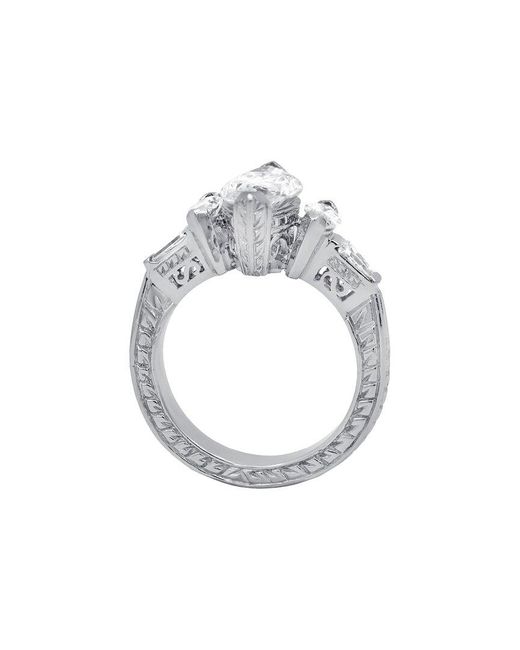 Diana M Metallic Fine Jewelry White Gold 2.56 Ct. Tw. Diamond Half-set Ring