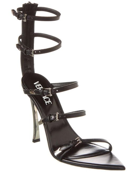 Versace Metallic Pin-point Leather Sandal