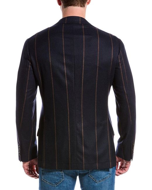 Brunello Cucinelli Blue Wool, Silk, & Cashmere-blend Jacket for men