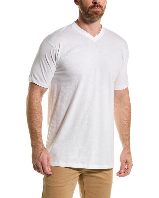 Hom White V-neck T-shirt for men