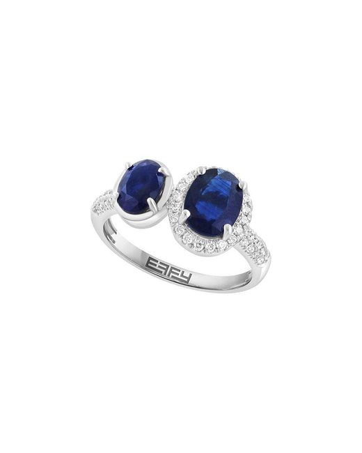 Effy Fine Jewelry Blue 14K 0.65 Ct. Tw. Diamond & Ruby Ring
