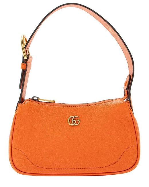 Gucci Orange Goatskin Aphrodite Mini Shoulder Bag (authentic Pre-loved)
