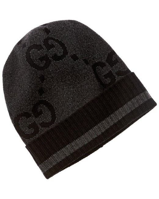 Gucci Black GG Knit Cashmere Hat