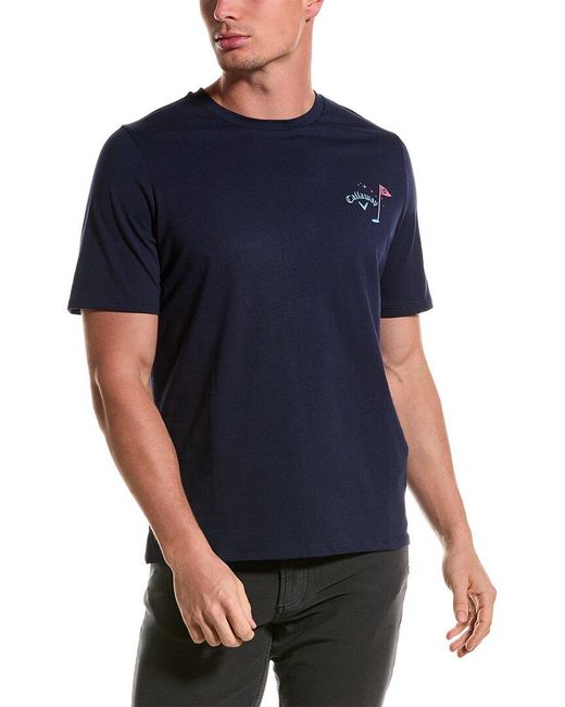 Callaway Apparel Blue 19th Hole Trademark Novelty T-shirt for men