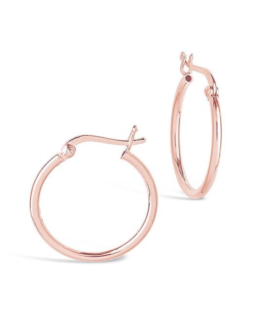 Sterling Forever Pink 14k Rose Gold Vermeil Hoops