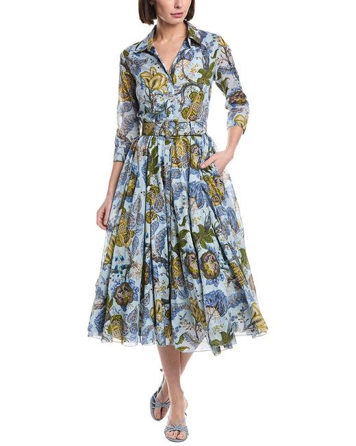Samantha Sung Blue Aster Midi Dress