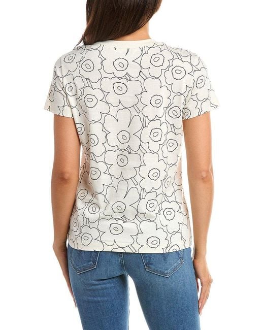 Marimekko White Heleys Piirto Unikko Top