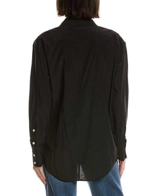 Proenza Schouler Black Demi Silk-Blend Blouse