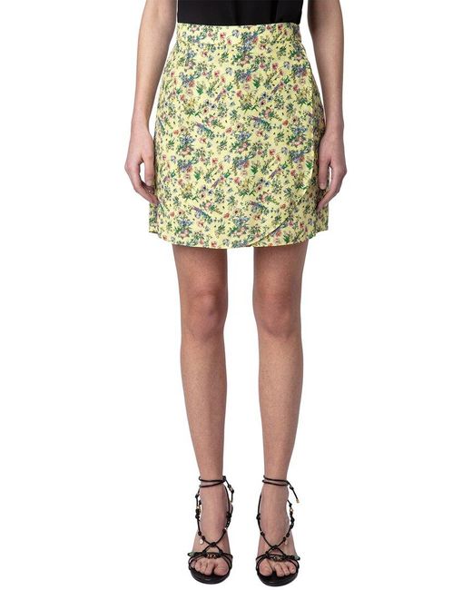 Zadig & Voltaire Green Joseline Soft Small Garden Skirt