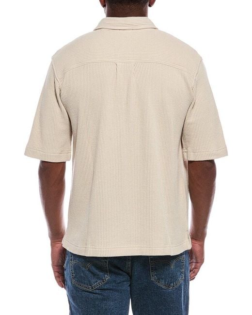 ATM Natural Waffle Button-Down Shirt for men