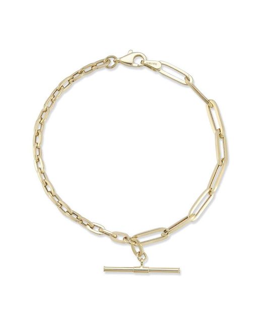 Ember Fine Jewelry Metallic 14k Paperclip Link T Bar Bracelet