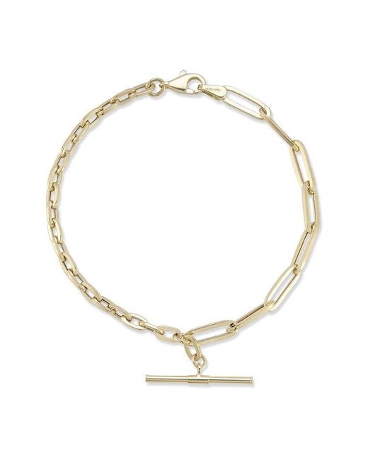 Ember Fine Jewelry Metallic 14k Paperclip Link T Bar Bracelet