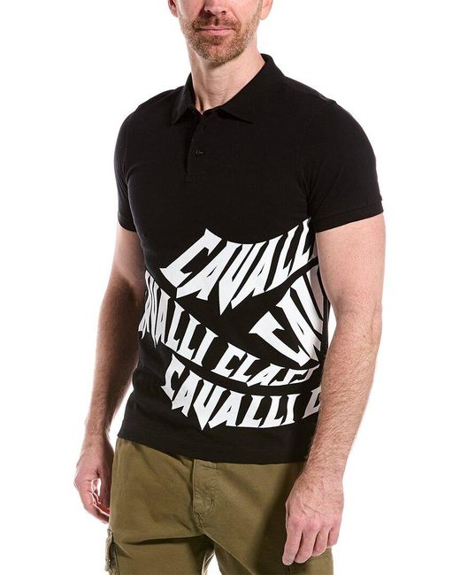 Class Roberto Cavalli Regular Fit Polo Shirt in Black for Men | Lyst  Australia
