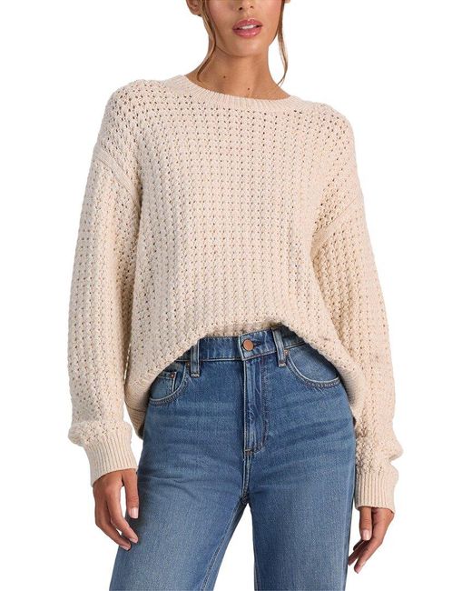Alice + Olivia Blue Liza Novelty Stitch Wool-Blend Pullover