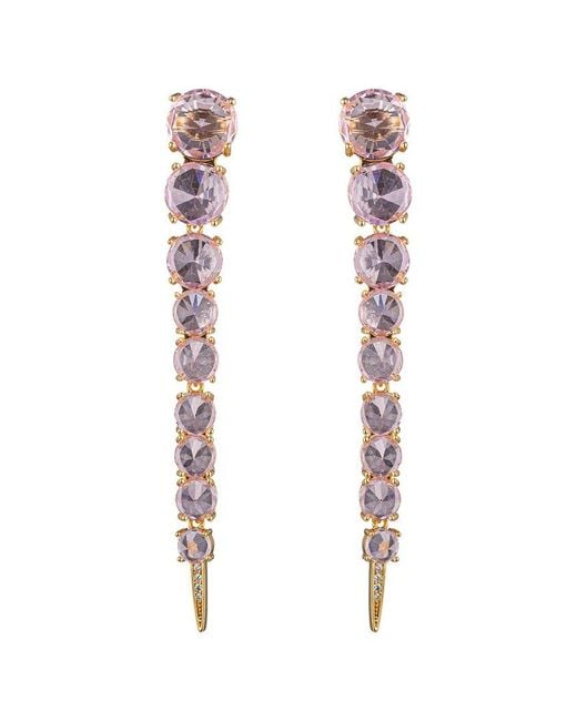 Eye Candy LA White Harper Green Drop Cz Drop Earrings