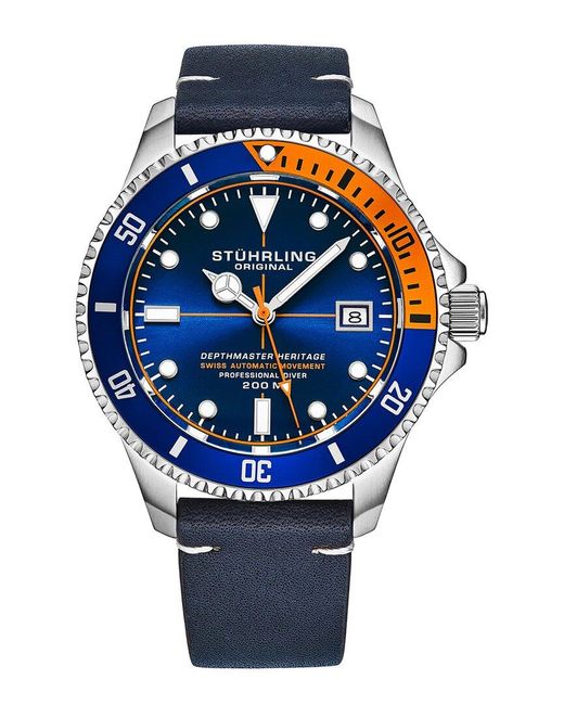 Stuhrling Blue Aquadiver Watch for men