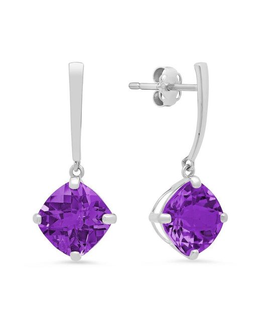 MaxColor Purple 14k 3.20 Ct. Tw. Amethyst Drop Earrings