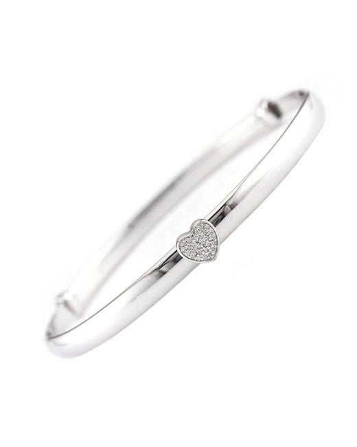 Diamond Select Cuts White 0.08 Ct. Tw. Diamond Heart Bangle Bracelet