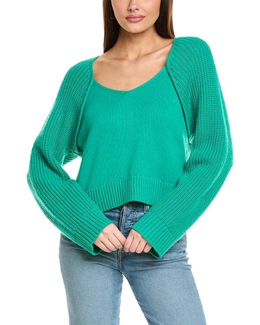 Ba&sh Blue Wool-Blend Pullover