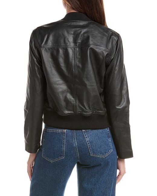 Officine Generale Black Officine Generale Nela Leather Jacket