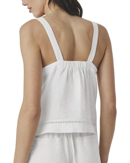 Splendid White Stella Linen Tank