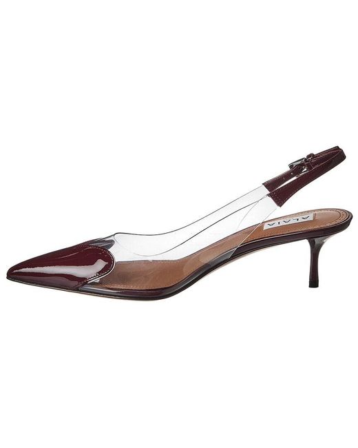 Alaïa Brown Alaïa Le Coeur Vinyl & Patent Slingback Pump
