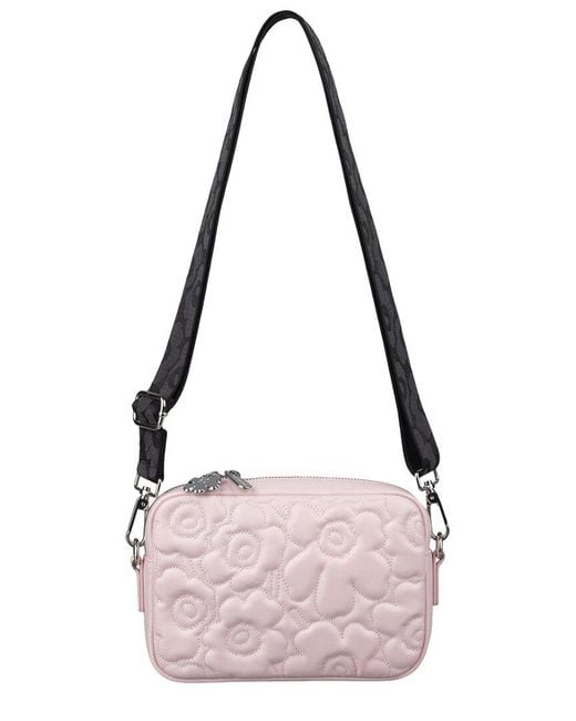Marimekko Pink Soft Gratha Unikko Leather Shoulder Bag