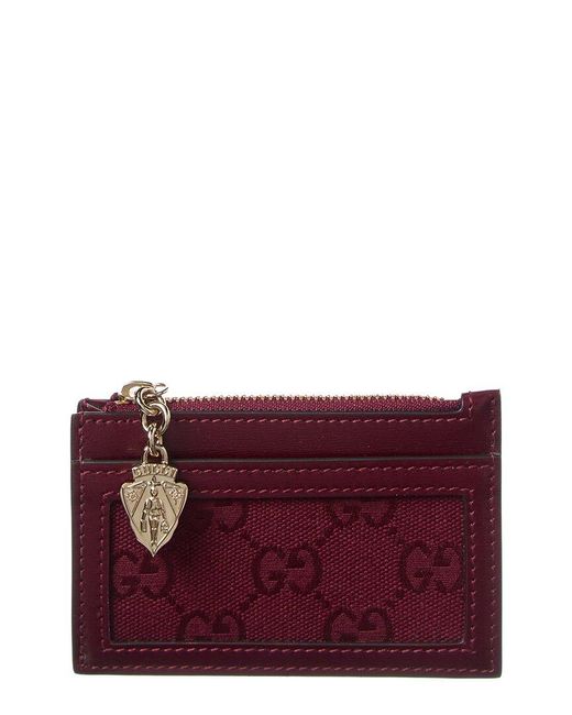 Gucci Purple Luce GG Canvas & Leather Card Case