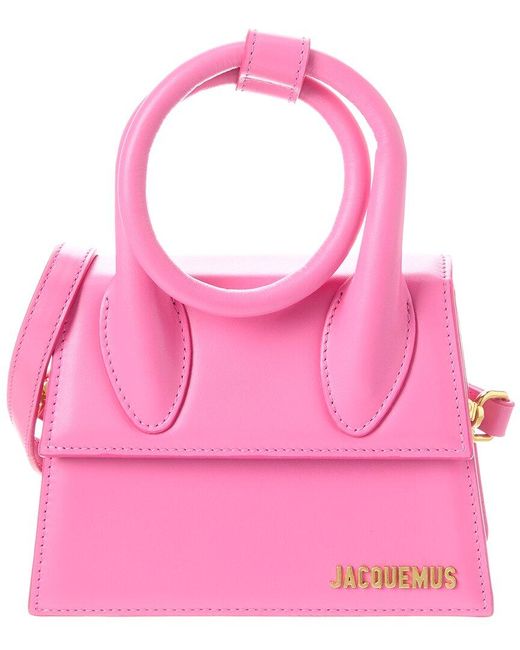 Jacquemus Pink Le Chiquito Noeud Leather Shoulder Bag
